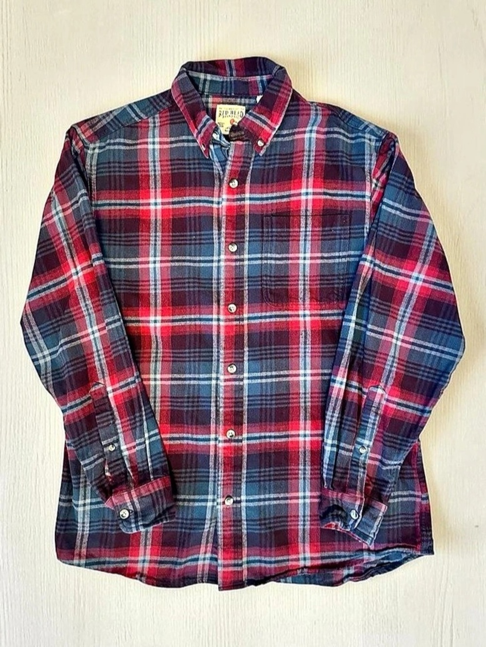 Red Head Brand Co. Plaid 100% Cotton Button Down Shirt Men Size Large